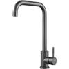 YEAMKE Pistolet en acier inoxydable gris robinet de cuisine lavabo lavabo comptoir lavabo eau chaude et froide grand coude robinet à sept chiffres, sept chiffres