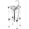 Pinuox Lavello autoportante con mobiletto da campeggio, 1 vasca, in acciaio inox, con rubinetto a 360°, per ristorante, lavanderia, garage