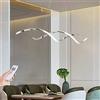 ENXING Lampada A Sospensione LED Tavolo Da Pranzo Ristorante Soffitto Lampadari Moderna Dimmerabile Telecomando Cucina Soggiorno Regolabile in Altezza Per Corridoio Bar Camera Da Letto Illuminazione,Argento
