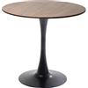 Kare Design tavolo Schickeria, marrone noce/nero, tondo, diametro 80cm, cucina/sala da pranzo/ufficio, stile classico moderno, linee semplici, 80x80x74cm (A/L/P)