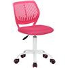 HOMYLIN scrivania Regolabile in Altezza, Girevole, in Tessuto, ergonomica, Sedia da Lavoro con Schienale, Metallo Polipropilene in Rete, Rosa Regno Unito, 1PC