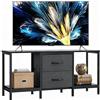 YITAHOME Mobile TV fino a 47 pollici, mobile TV con 2 cassetti in tessuto e 2 ripiani aperti, 110 x 30 x 50 cm, cassettiera per soggiorno, sala d'intrattenimento, mobili per camera da letto, telaio in