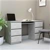 Homgoday Scrivania in legno ingegnerizzato, grigio cemento, 140 x 50 x 77 cm, scrivania per ufficio, scrivania per computer, postazione di lavoro per studio, casa, ufficio, camera da letto mobili