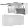 Milionmeblicom Mobilietto Pensile da Bagno Laura Salvaspazio Mobile da Parete Sospeso Armadietto Pieghevole con Apertura Telescopica Mobilietti Illuminazione a LED, Bianco Opaco, 39 x 90 x 23 cm