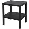 Spetebo Comodino in plastica piccolo in antracite con 2 ripiani, 45 x 38 cm, rettangolare, tavolo da caffè