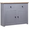 vidaXL Credenza Panama Range Mobiletto con Cassetti e Ante Rustica Robusta Classica Armadietto Madia 93x40x80 cm Grigia Legno Massello di Pino