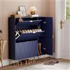 UEV Scarpiera Ribaltabile con Scomparto per Stivali, 105x24x120cm, Navy Blu