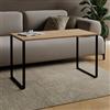 AKKE Tavolino Da Salotto Con Gambe In Metallo Piano Laminato Tavolo Rettangolare Altezza 55 cm Tavolino Da Soggiorno Stile Loft Crespo