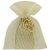 Generico 12 Sacchetti portaconfetti per BOMBONIERA Anniversario di Nozze Oro O Argento 25 O 50 ESIMO bomboniere Cerimonia ricorrenza (Brillus con Applicazione 10x12 cm)