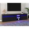 Moimhear Moderno Mobile TV, Pannello Luminoso, Illuminazione LED Variabile, Soggiorno e Sala da Pranzo, 180 cm (Nero)