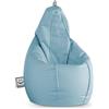 Happers Pouf Poltrona Gigante a Sacco con Imbottitura per Sedersi Grande Puff per Bambini Adulti Morbido Puffo Bean Bag Chair per Salotto Lettura Blu Cielo XXL