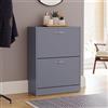 Vida Designs Scarpiera con 2 cassetti, Legno Alluminio, Grigio, Furniture Set