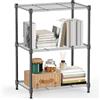 M MZG Scaffalatura in acciaio a 3 ripiani in acciaio, organizer per casa, cucina, ufficio, 30 x 45 x 67 cm