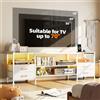 Utlenianie Mobile Porta TV, Mobile TV Bianco con Luci LED, Mobile TV con Porta USB e Presa, 160x63x40 cm, 4 Ripiani e 4 Cassetti, Tavolino per TV per Soggiorno, Camera da Letto (bianco)