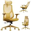 SENSE7 Sedia Scrivania Ufficio Ergonomica Poltrona da Scrivania Gaming Chair con Rotelle Girevole per PC Studio Cameretta Arredo con Altezza Regolabili Rete Traspirante Supporto Lombare - MOYO Giallo