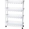 PlasticForte Carrello da Cucina Ripostiglio Slim Bianco 4 Piani 84 x 61 x 18,5 cm