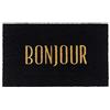 Cr8 A Gift Gift Company Zerbino Bonjour, Tappetino Per Porta, Fibra Di Cocco, Retro in Vinile, Nero, 45 X 75 Cm