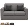 PALUPLUS Divano a 2 Posti in Tessuto, Misura 125x65x85 cm, Struttura Legno MDF, Piedini in Plastica, Divanetto per Casa, Ufficio, In Omaggio 2 Cuscini a Contrasto, Made in Italy -32M (Grigio Chiaro)