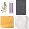 Generico Set per Sbalzo Decorativo - Fogli di Alluminio 30x20 Cm | Lastre in Metallo con Strumenti per Incisione | Goffratura con Penne per attività Didattiche, Biglietti D'Auguri E Professionisti