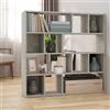 Homgoday Armadietto per libri, divisorio, grigio cemento, 105 x 24 x 102 cm, divisorio