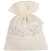 Generic Lotto di 12 Sacchetti portaconfetti in Cotone Vari Colori 10x12 cm BOMBONIERA Porta Confetti (Avorio macramè)