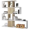 Habitdesign 13Casa Kafka S02 Libreria, Rovere/Bianco, 145 x 29 x 145