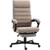 Vinsetto Sedia da Ufficio Ergonomica con Altezza Regolabile, Poggiapiedi Incluso e Seduta Imbottita, 68x67x109-119 cm, Marrone