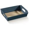 Generico 31x22x9 cm Cesto Vassoio per BOMBONIERA | Ideale per Trasporto E per Composizione CESTI Fai da Te (Blu Juta)