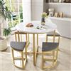 boorbin Set tavolo da pranzo con quattro sedie, set da pranzo con piano in MDF e telaio in ferro dorato, sedia in velluto, moderni tavoli e sedie di lusso (grigio)