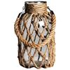 PRTECY Vaso in Rattan Brocca in Vetro Vaso per Fiori in Vimini con Rete in Corda Vaso in Muratore Sospeso per Tavolo da Festa Nuziale Decorazioni per la Spiaggia del Mare(C)
