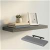 MAKA change your life quality MAKA Mensole da Parete in Mdf con Staffe a Scomparsa - Mensola Moderna Salvaspazio 60/80/90 cm - Colore Rovere, Bianco o Grigio - Spessore 4 cm - Mensole Decorative (Grigio, 60 cm)