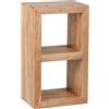 FineBuy Scaffale Legno Massiccio Acacia 50x88x35 cm con Due vani portaoggetti | Ripiano in Legno in Stile Rustico | Scaffale in Piedi libreria