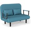 Fabulcozy Poltrona Letto 4 in 1 - Poltrona Letto Singolo Pieghevole con Cuscino, Poltrone Sofa Divano Schienale Reclinabile, Poltrone Sofa Pouf 116L X 65I X85H cm(Blu)