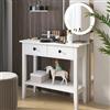 SogesHome Tavolino consolle Kosole classico da corridoio bianco con cassetti e ripiano aperto per la conservazione (NT-W-2)