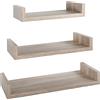 MODULARREDO | CALAMITA MAXI Set di 3 Mensole da Muro, Mensole Muro Design, Mensola da Parete, 60x8 p23.7 cm, 50x8 p23.7 cm e 40x8 p23.7 cm, Kit Tasselli Inclusi, Rovere Naturale - Made in Italy