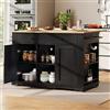 KUAKE Carrello da cucina multifunzionale, Isola della cucina, Nero, 151,5 x 84,7 x 91,7 cm, per Cucina