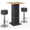 Vicco Tavolo bar alto Rodeo, Antracite, 70 x 70 cm | con 2 sgabelli da bar, utilizzabile come tavolo alto, salvaspazio per aree di piccole dimensioni