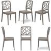 REDÒKASA Set 6 sedie in polipropilene PENELOPE, MADE IN ITALY, impilabile, resistente ai raggi UV, design moderno, ideale per sala da pranzo, cucina, sala d'attesa, bar, ristoranti o giardino (Tortora, 6)