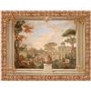 LuxHomeDecor Quadro Stampa su Tela Anonymous Fresco of Rome Landscape con Cornice in Legno Oro Classico Misura 53x43 CM