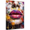 ARTEDinoi Quadro Moderno Stampa su Tela Volto & Labbra Pop Art Splatter Donna Canvas Dimensione 30x40x2cm