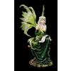 Figuren Shop GmbH Figure Shop GmbH - Statuina di Elfo Fantasy Principessa Gaia con drago e fatina, angelo, ali da infilare, decorata con pietre preziose, altezza 51 cm