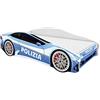 ACMA Letto Junior Auto della Polizia con Materasso e Rete a Doghe Inclusi, 140x70 cm - Letto Singolo per Cameretta Bambini