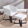 DAYALANE Poltrona da Salotto in Velluto Poltrone Imbottite con Poggiapiedi Poltroncina Relax Moderna Sedia da Salotto con Pouf con Gambe in Metallo per Lettura/Soggiorno/Camera da Letto, Beige