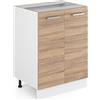 Vicco Mobiletto base cucina R-Line, Sonoma, 60 cm senza piano di lavoro, per la libera combinazione all'interno di sistemi cucina modulari