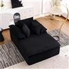Ligterra Divano Chaise longue alto da 48 pollici, divano con funzione di sonno, divano senza cuciture, comodo divano reclinabile da leggere con braccioli larghi e senza installazione (nero)