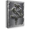 ARTEDinoi Quadro Stampa su Tela Figure in Metallo 3D Kiss Splash murale Argento Canvas Dimensione 60x40x2cm