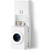 Livinity Mobiletto per lavatrice Ronco, Bianco lucido, 64 x 190.5 cm