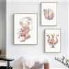 Tanyang Psicologia Stampe Poster da Parete Cervello Neuroni Nervi del Collo Floreale Arte Medica 3 Pezzi Tela Pittura Psichiatra Medico Office Decor 14X20X3Pcs Senza Telaio