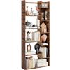 RELAX4LIFE Libreria Scaffale in Legno, Libreria a 10 Cubi con Kit Anti-Ribaltamento, Divisorio Scaffale di Stoccaggio per Studio, Camera da Letto, Soggiorno, Ufficio (Industriale, 69 x 22 x 163 cm)