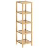 Casaria Scaffale per bagno in bambù 5 ripiani cucina scarpiera salvaspazio scaffali a colonna mobili bagno in legno